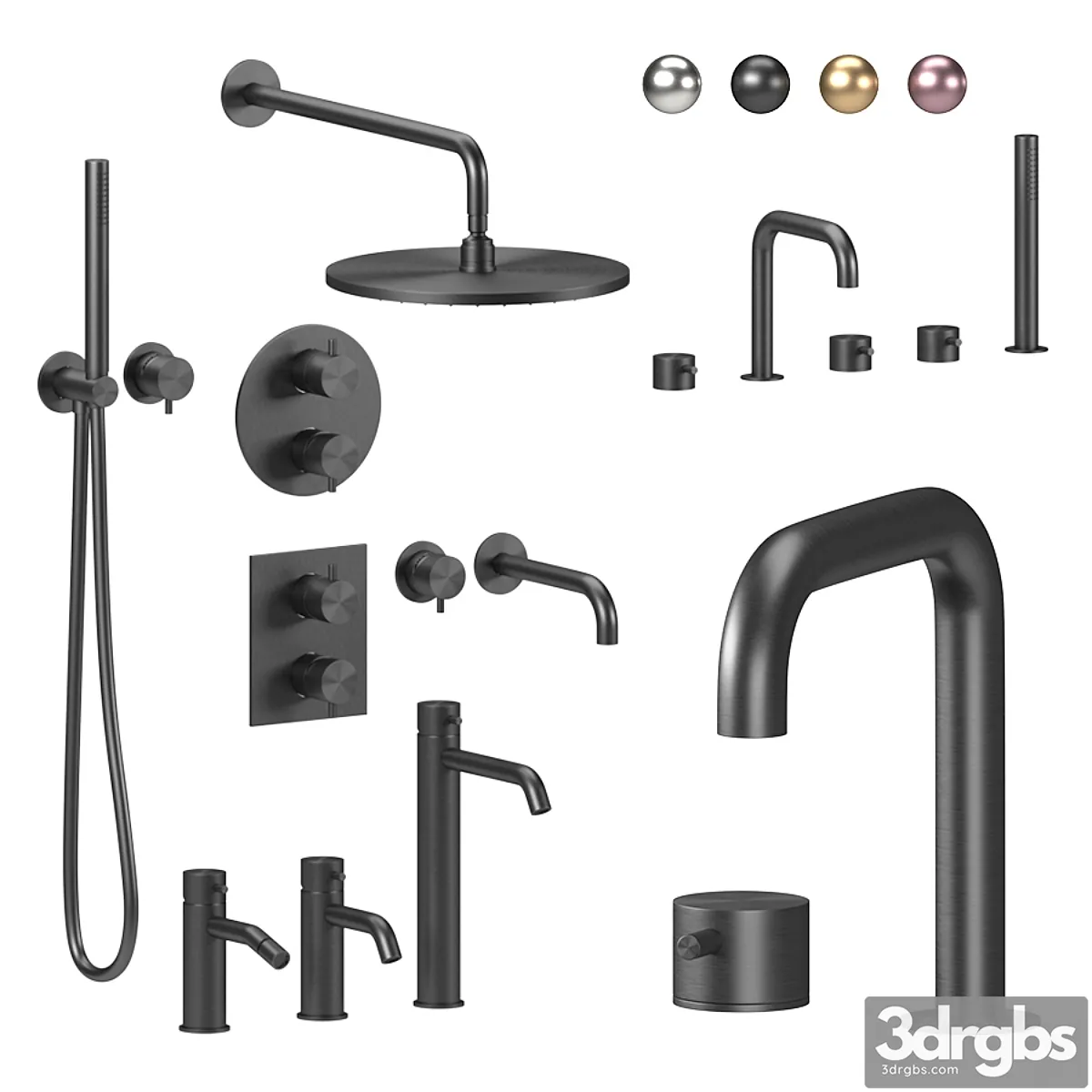 Quadro Sanitary Ware Set Collection 3D Model Free