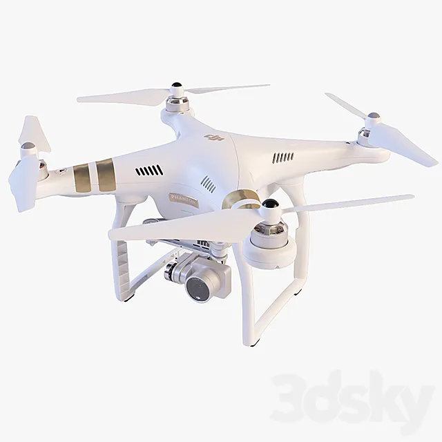 Quadrocopter DJI Phantom 3 Professional 3D Model
