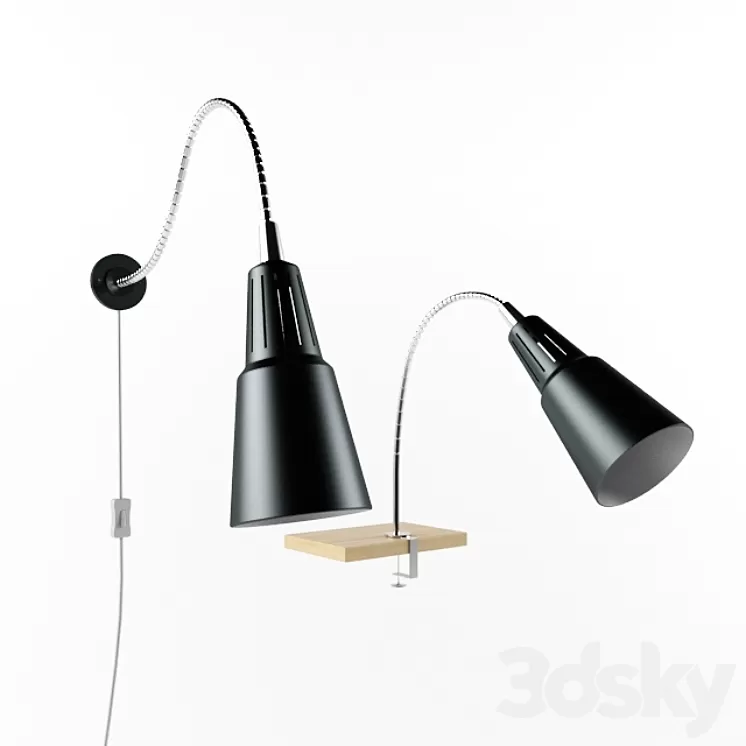 Quart Wall spotlight / lamp with clamp IKEA 3D Model
