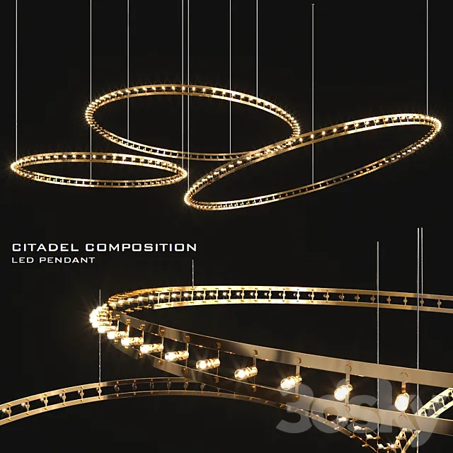 Quasar citadel composition led pendant lamp 3DModel