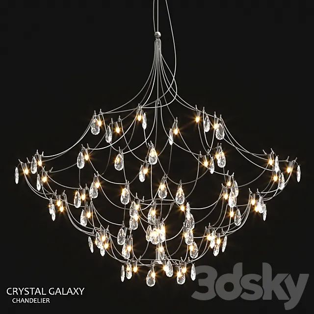 Quasar Galaxy crystal chandelier 3D Model