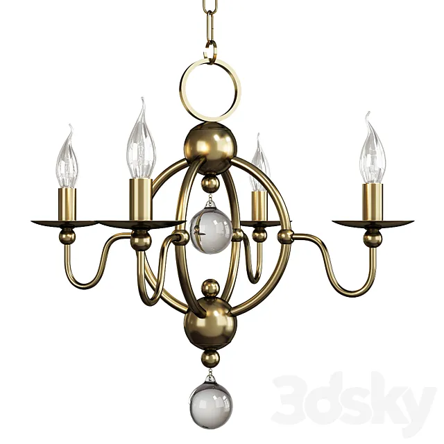Quatrefoil chandelier 3D Model