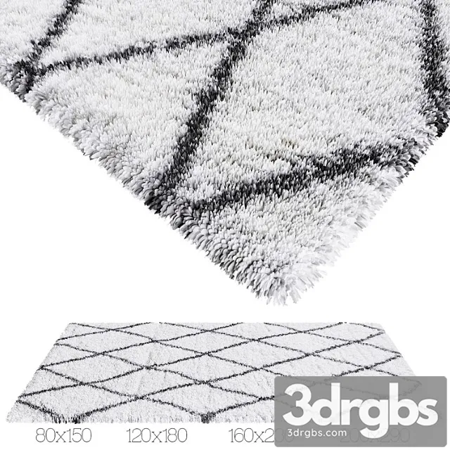 Quattro rug bone-gray 3D Model Free