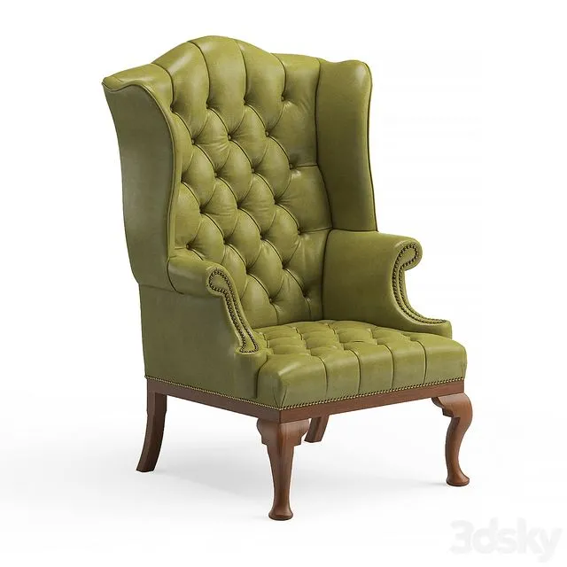 Queen Anne Wing Chair 3D Model