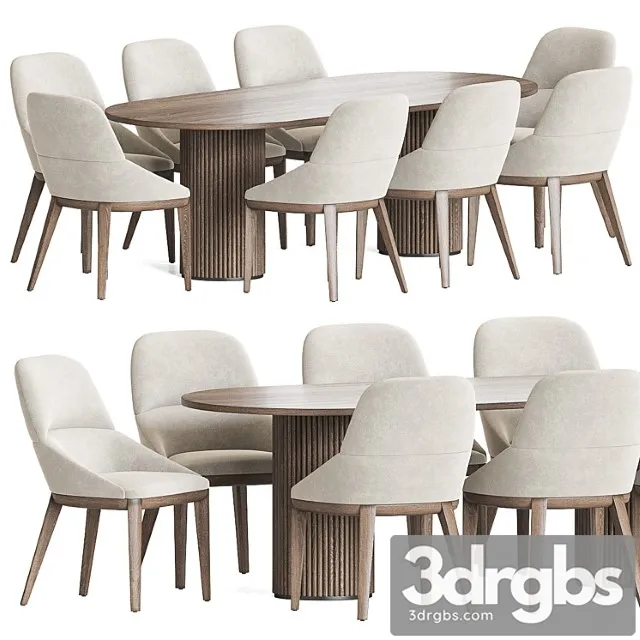 Queen Chair Campbell Table Dining Set 3D Model Free