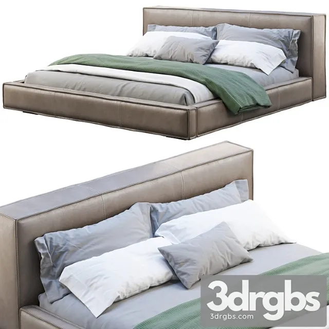 Queen loft leather bed 2 2 3D Model Free