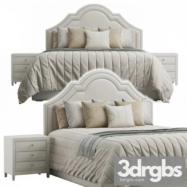 Queen Madison Crown Headboard Bed 3 3D Model Free