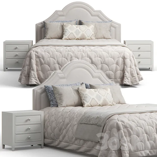 Queen Madison Crown Headboard Bed 3DModel