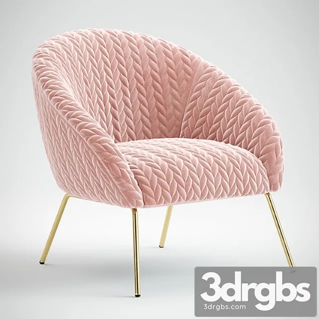 Quilted hillside accent chair 3D Model Free