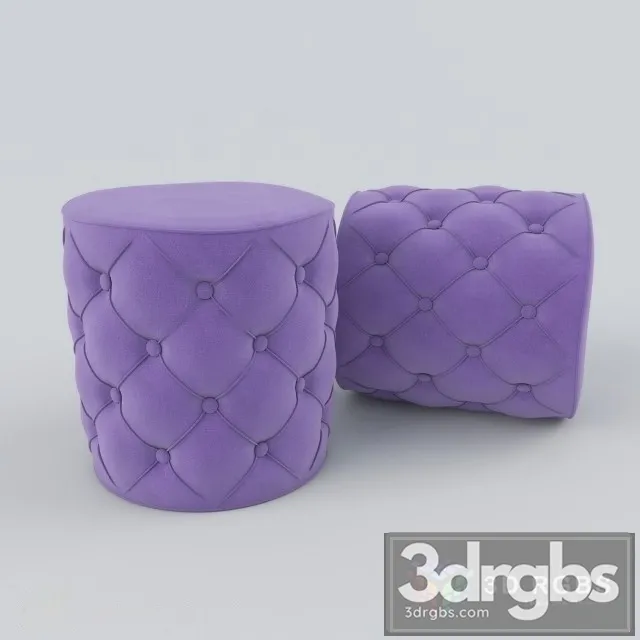 Quilted Pouffe 3D Model Free