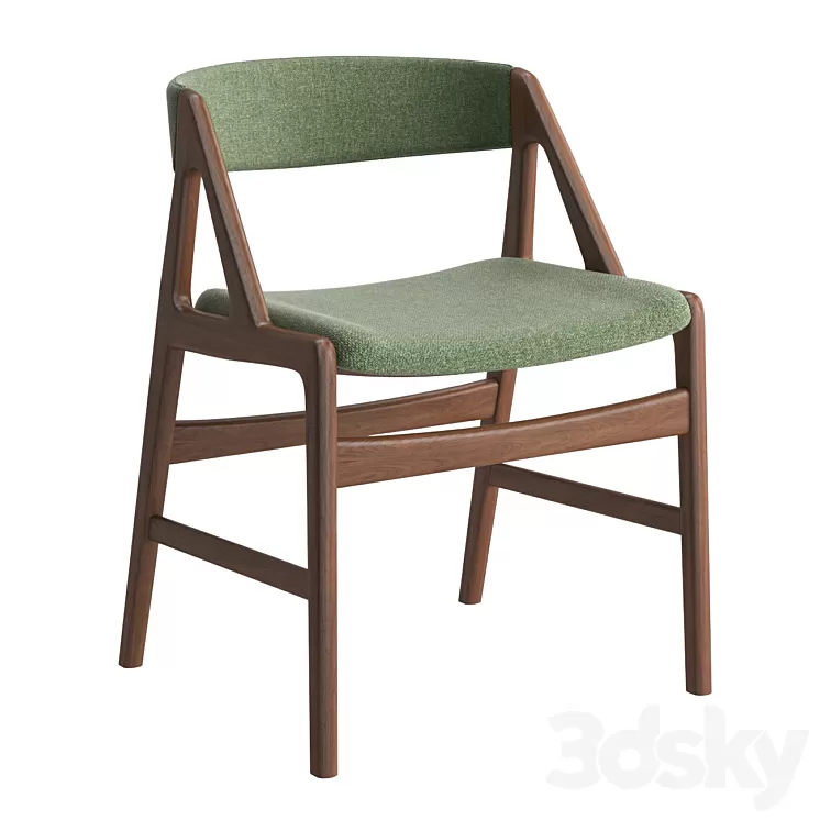 Quincy Mid Century Upholstered Dining Chair 3D Model