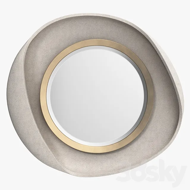 R & Y Augousti – Petal mirror in cream shagreen 3DModel