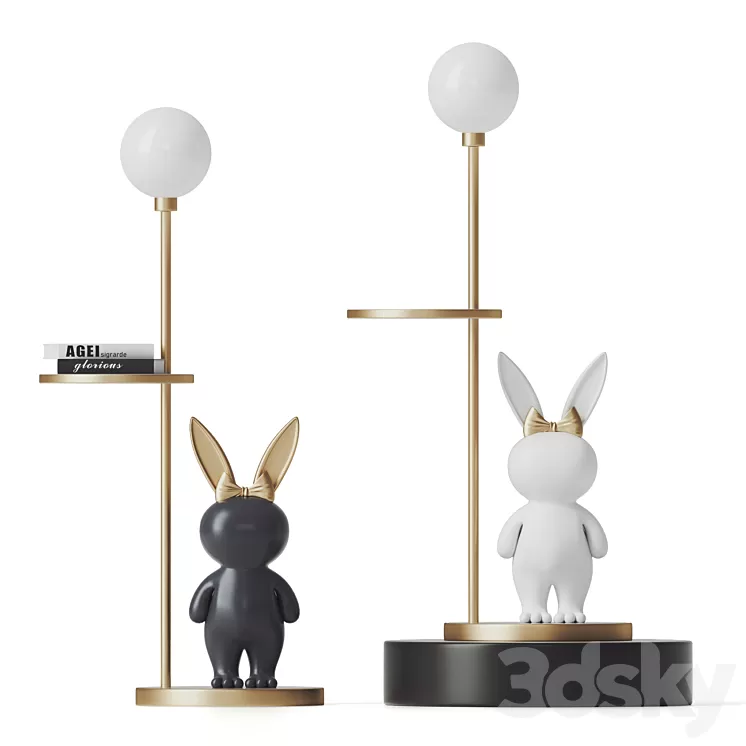 Rabbit Floor Lamp 3D Model Free