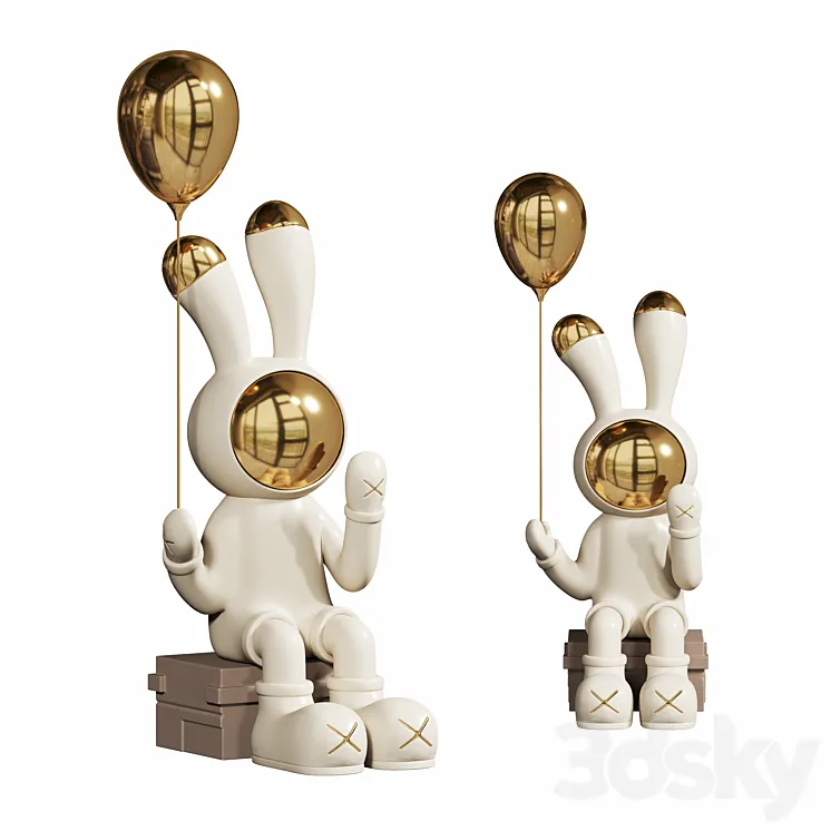Rabbit Handicraft Decoration Sculpture 3D Model Free