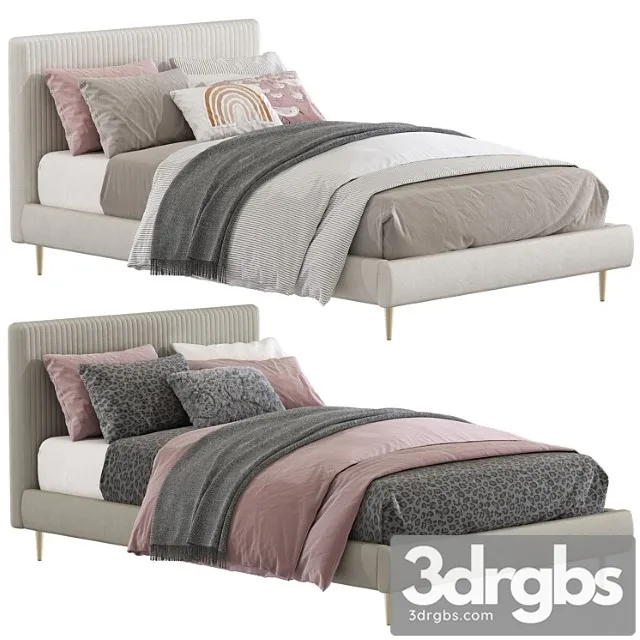 rabbit pleated upholstered bed 218 3D Model Free