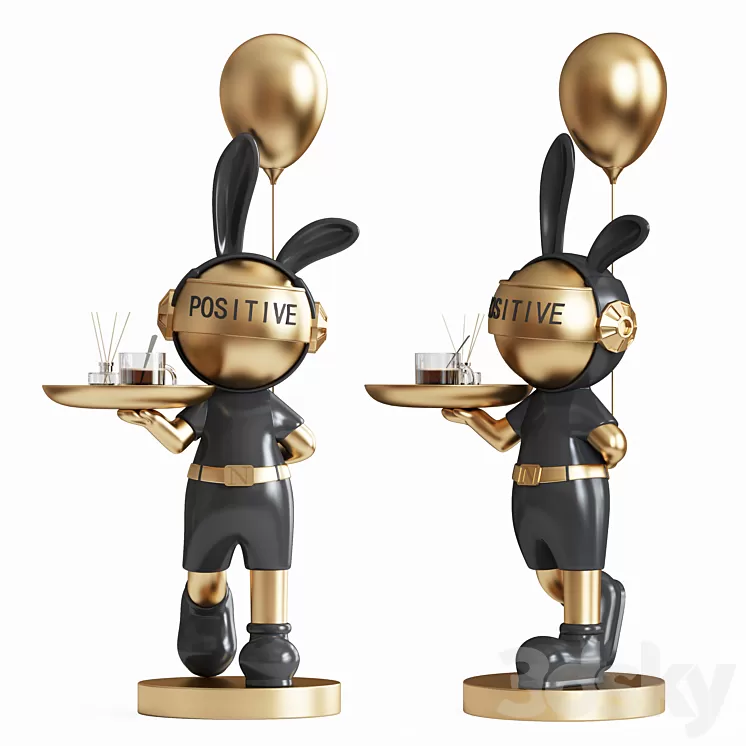Rabbit sculpture shelving