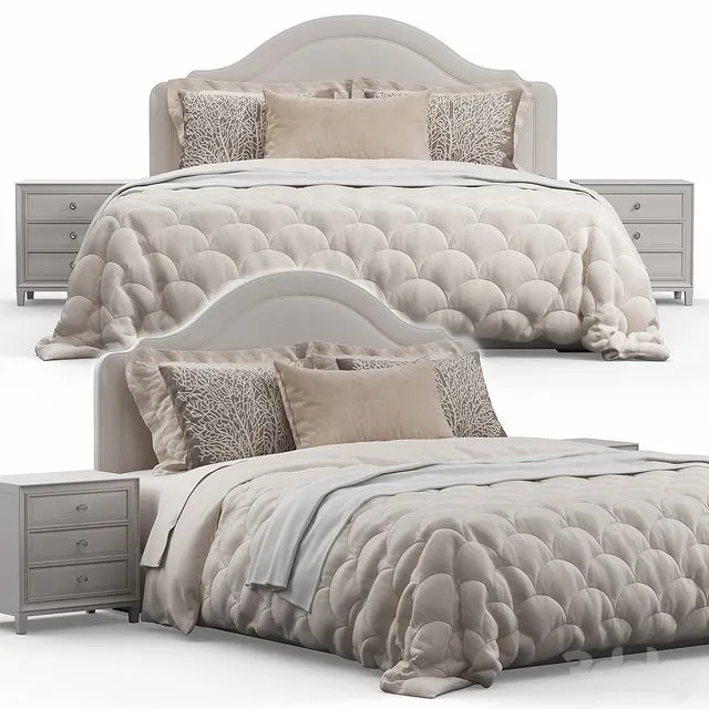 Rabin Qween Headboard Bed 3D Model