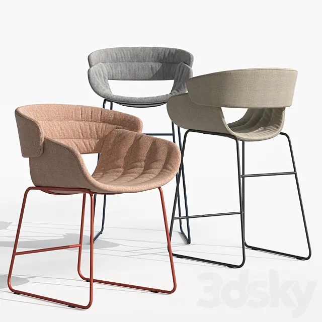 Racer Dining Chair Racer Counter Stool Racer Barstool 3D Model