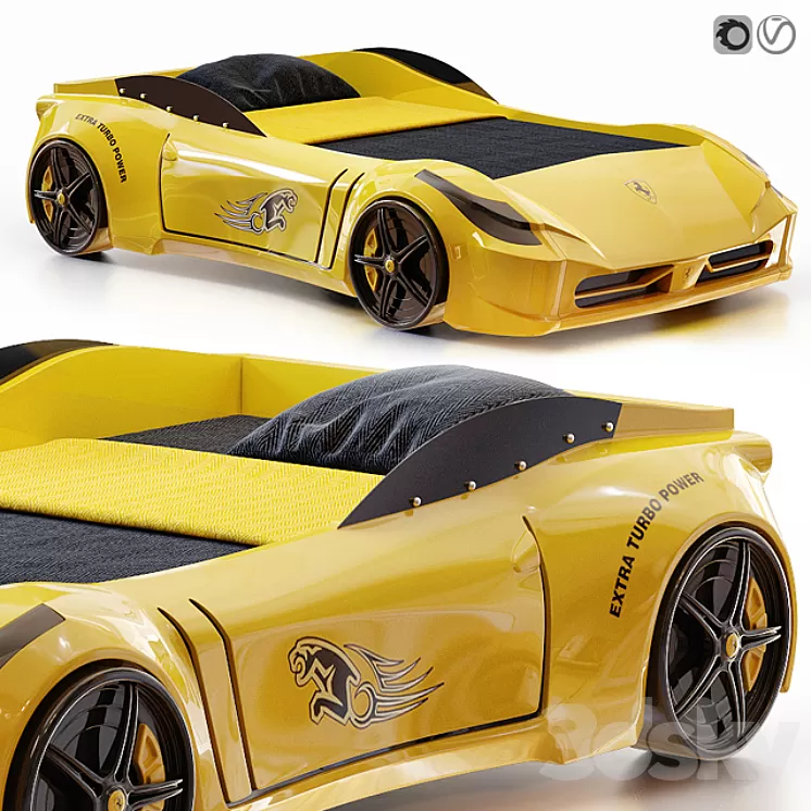 Racing Ferrari Car Bed Model for kids 3D Model