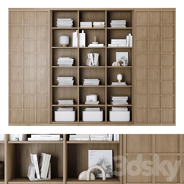 Rack _ Bookcase with decor 2 3D Model