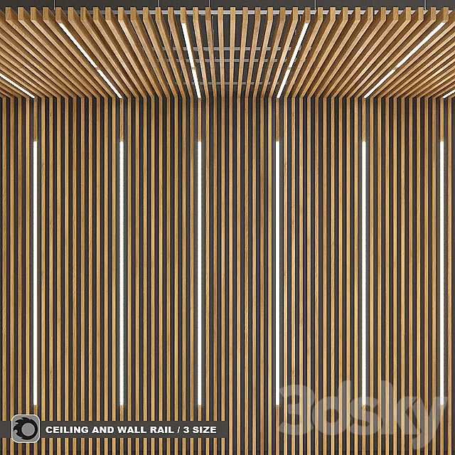 Rack ceiling and wall with built-in lights _ TAGinterio Free Download