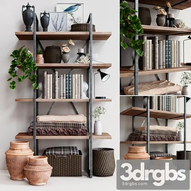 Rack Pottery Barn Houston Bookcase 3D Model Free