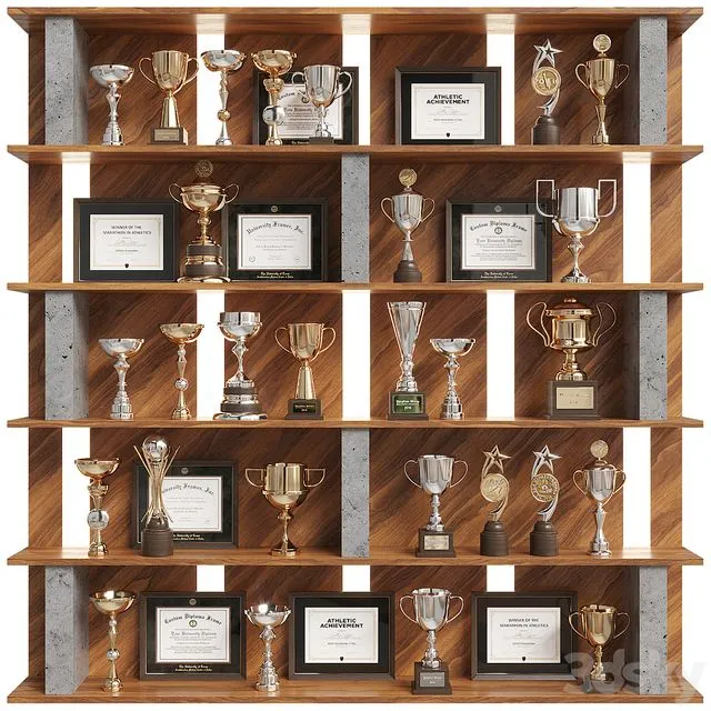 Rack with awards 3D Model