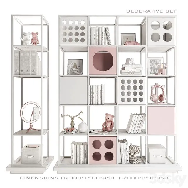 Rack with toys and books_5 3D Model