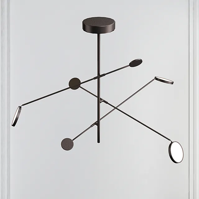 Radar 75-Watt Equivalence Integrated LED Black Pendant 3D Model