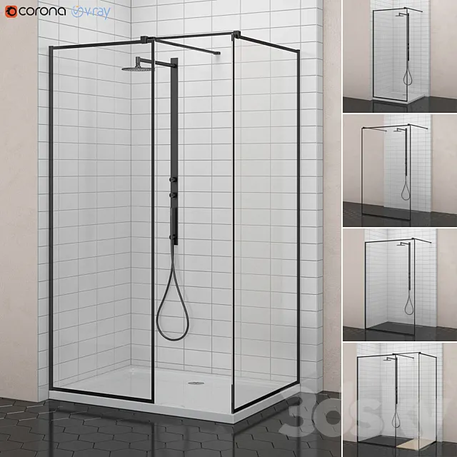 Radaway Showers | Modo New Black Frame 3DModel