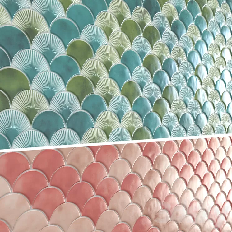 Radial Fish Scale Tiles 3D Model