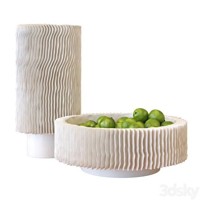 Radiator Vases Matte White 3D Model
