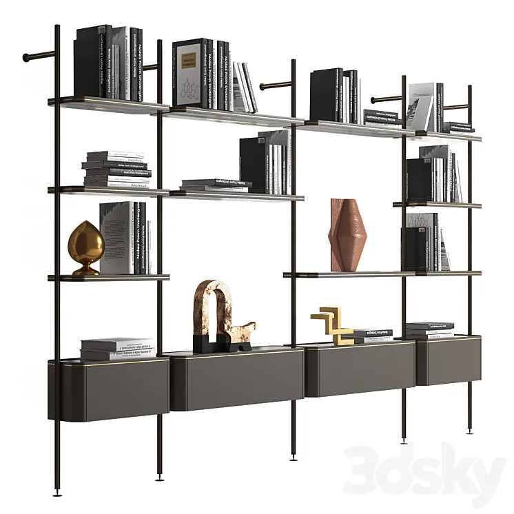 Radice bookcase by Natuzzi Italia 3D Model Free