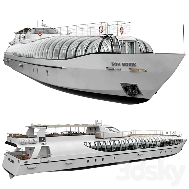 Radisson Royal Flotilla Yacht 3D Model