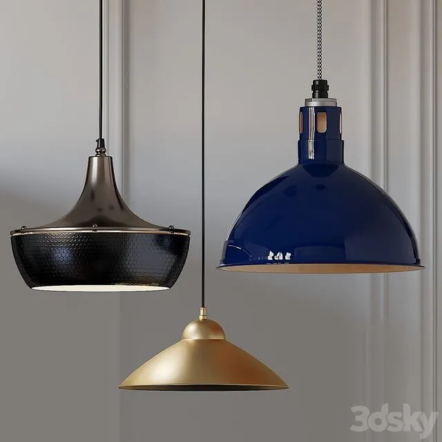 Rae Wesco Vented Cord and Small Cone Pendants 3D Model