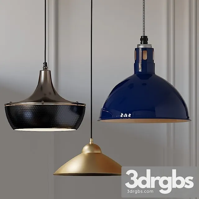 Rae wesco vented cord and small cone pendants 3D Model Download