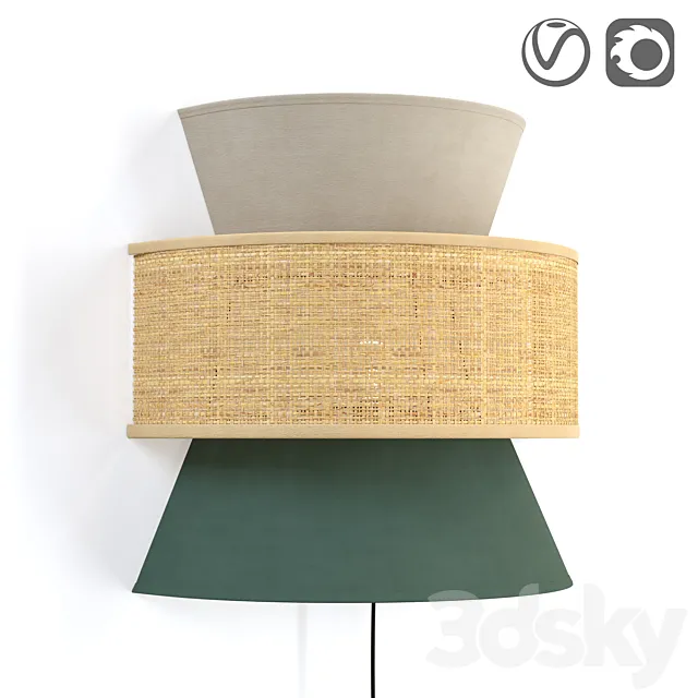 Raffia lamp Dolkie 3D Model