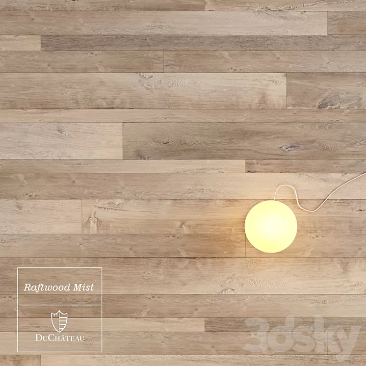 Raftwood Mist wooden floor by DuChateau 3D Model