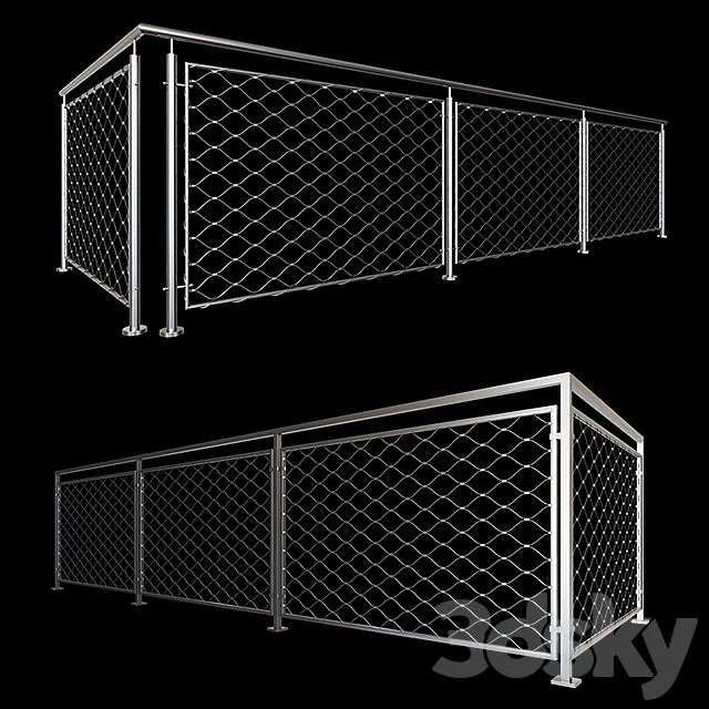 Railing mesh stainless steel cable 3D Model
