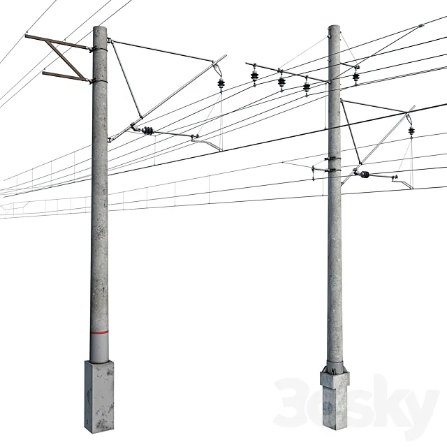 Railway contact network pack No. 2 3D Model