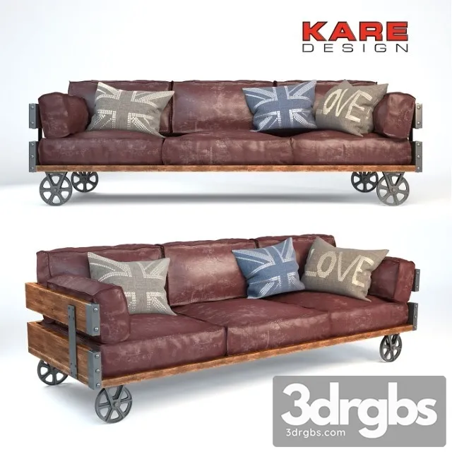 Railway Kare Sofa 3D Model Free