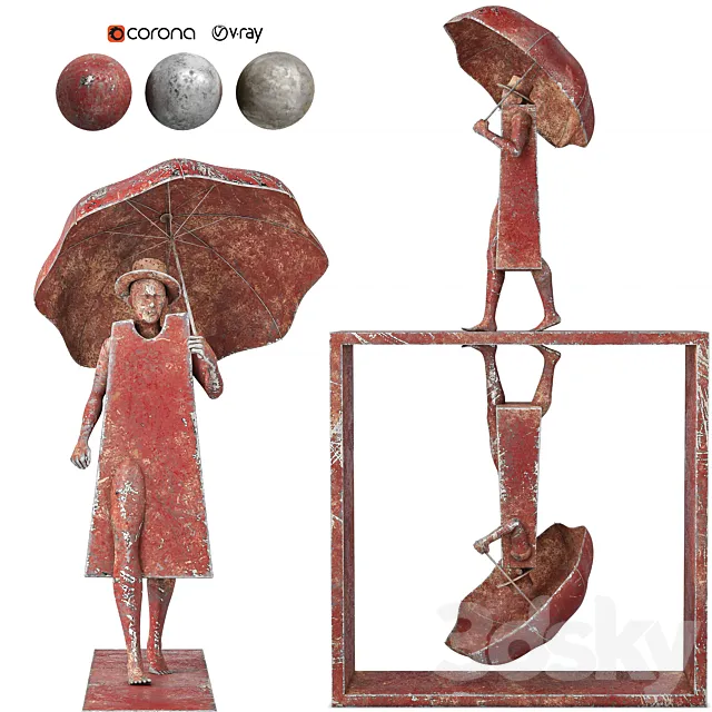 Rain Man Sculpture 3D Model