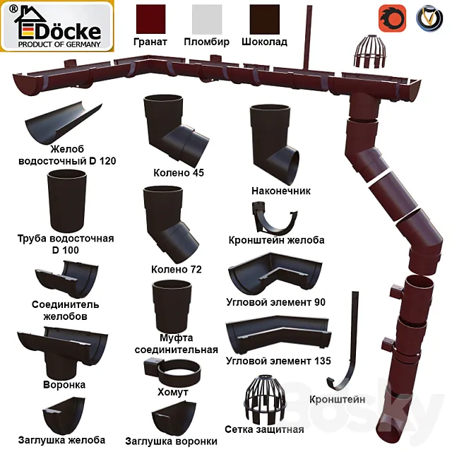 Rainwater system Docke 3DModel