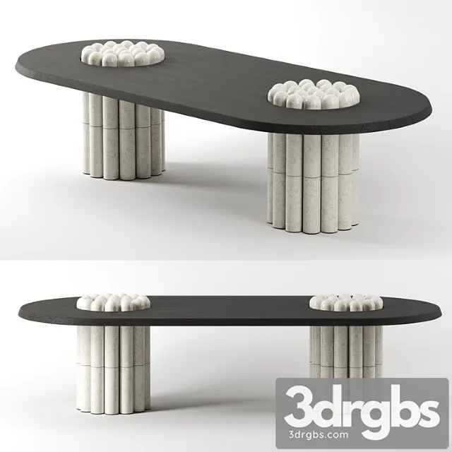 Raku Yaki Dining Table Oblong by Emmanuelle Simon 3D Model Free