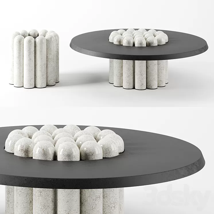 RAKU-YAKI side tables by Emmanuelle Simon 3D Model