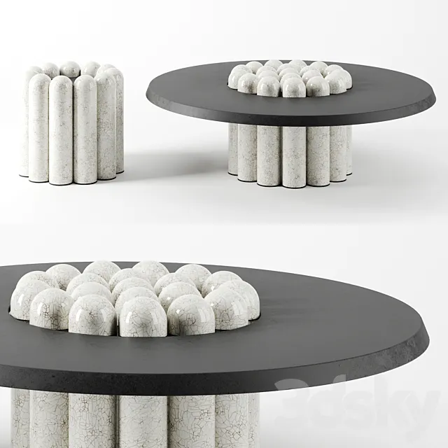 RAKU-YAKI side tables by Emmanuelle Simon 3DModel