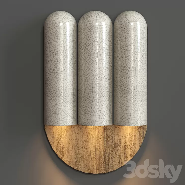 Raku Yaki Triple Sconce 3D Model