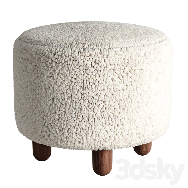 Raley Upholstered Ottoman by Pottery Barn 3D Model