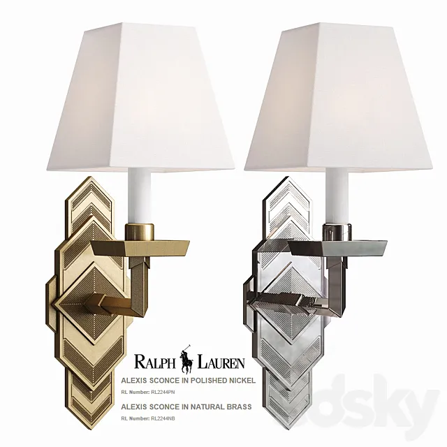Ralph Lauren Alexis Sconce RL2244PN RL2244NB 3DModel