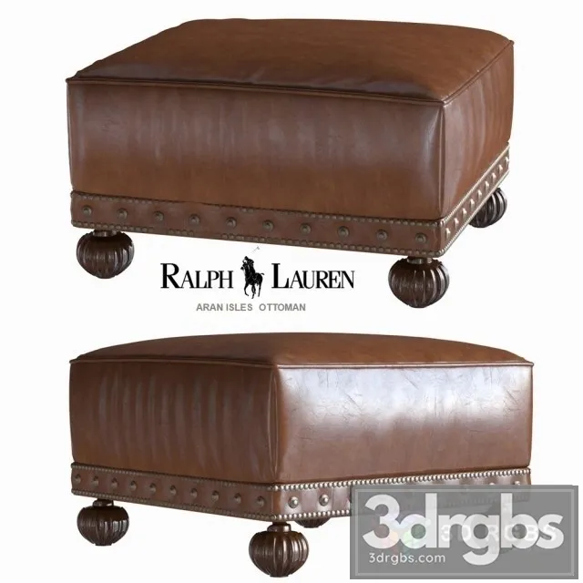 Ralph Lauren Aran Isles Ottoman 3D Model Free